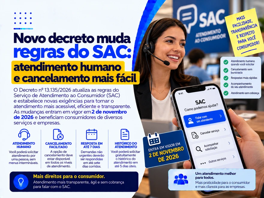 Novo decreto muda regras do SAC: consumidor poderá falar com atendente humano e cancelar serviços com mais facilidade