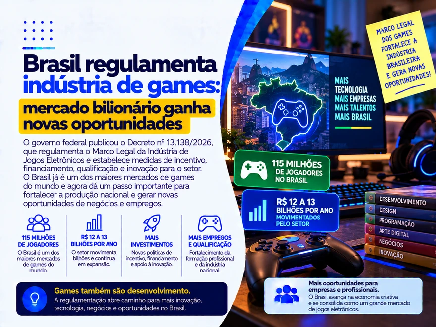 Brasil regulamenta indústria de games e abre caminho para novos investimentos, empregos e incentivos
