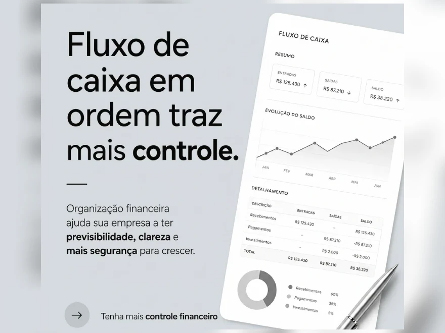 Fluxo de caixa em ordem traz mais controle.