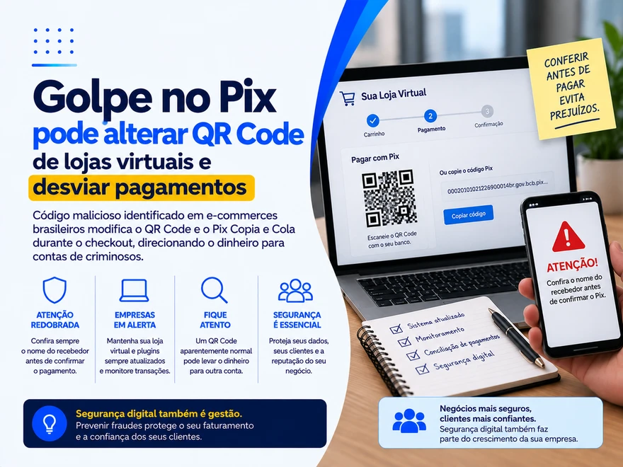 Golpe no Pix pode alterar QR Code de lojas virtuais e desviar pagamentos