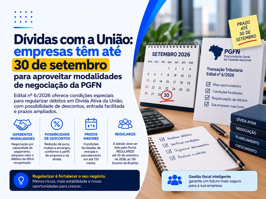 Dívidas com a União: empresas têm até 30 de setembro para aproveitar modalidades de negociação da PGFN