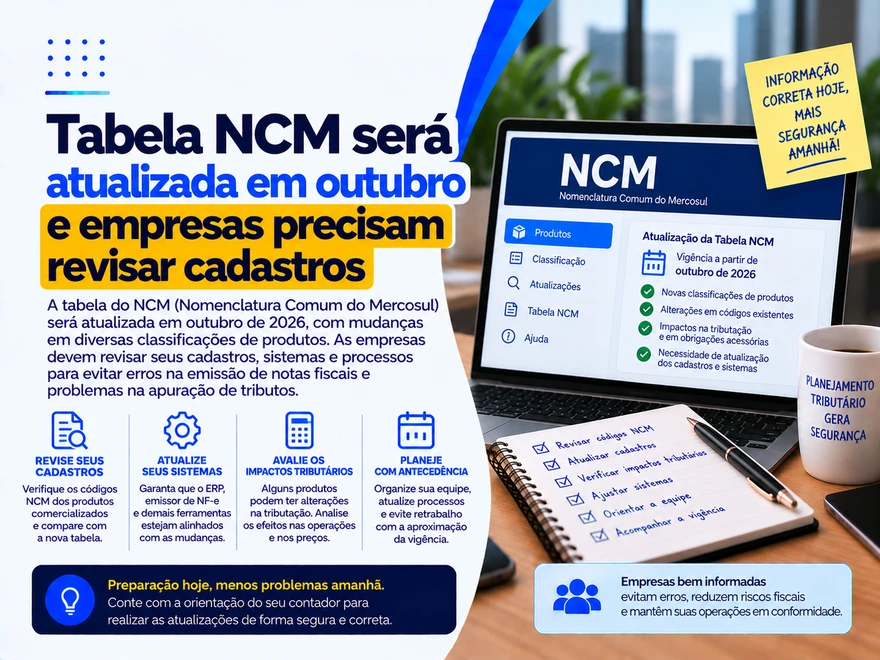 Tabela NCM será atualizada em outubro e empresas precisam revisar cadastros