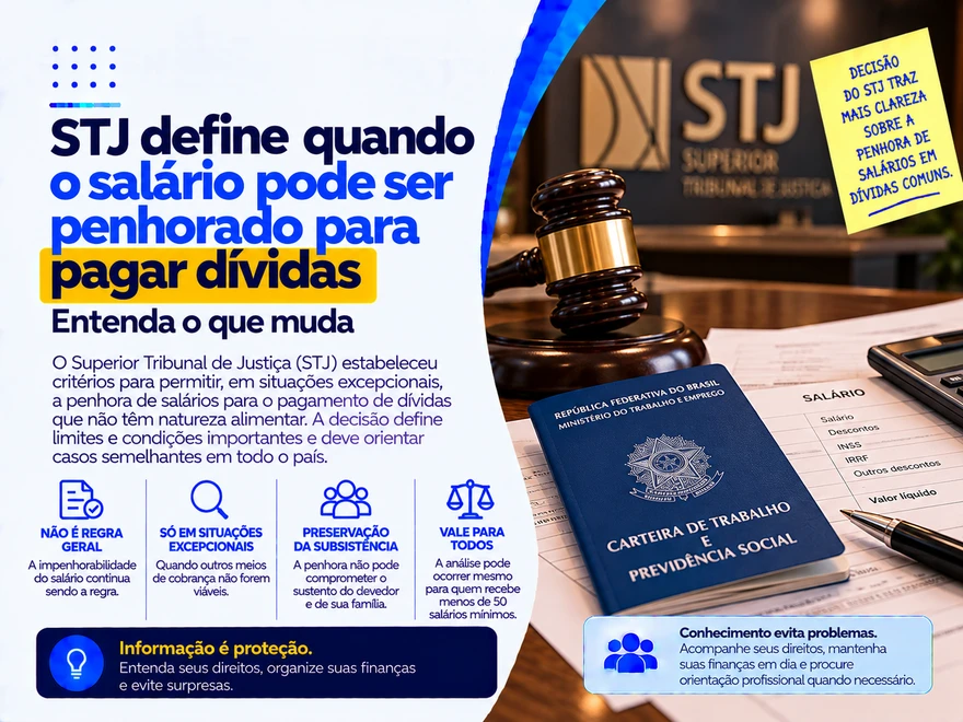 STJ define quando o salário pode ser penhorado para pagar dívidas; entenda o que muda